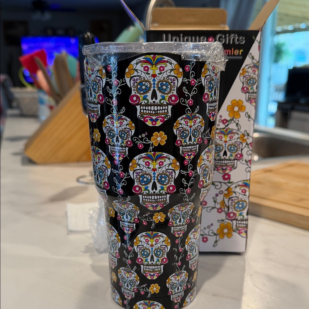 Colorful Sugar Skull Tumbler
